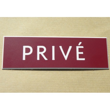 plaque adhésive "PRIVÉ" bordeau