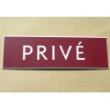 plaque adhésive "PRIVÉ" bordeau