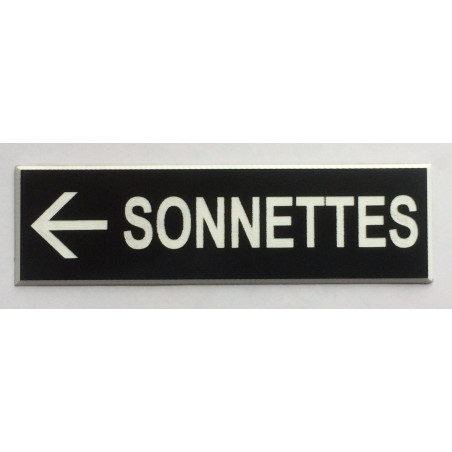 plaque adhésive "SONNETTES + FLECHE" gauche noire