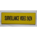 plaque adhésive "SURVEILLANCE VIDEO 24/24" jaune