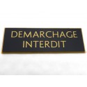 plaque adhésive "DEMARCHAGE INTERDIT" noire et or