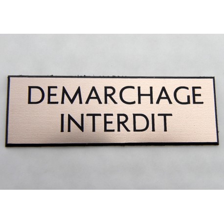 plaque adhésive "DEMARCHAGE INTERDIT" couleur cuivre