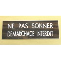 plaque adhésive NE PAS SONNER DEMARCHAGE INTERDIT couleur bois