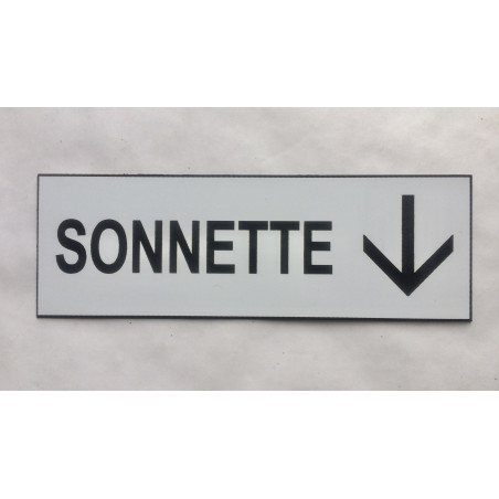 plaque adhésive "SONNETTE + FLECHE" bas BLANC