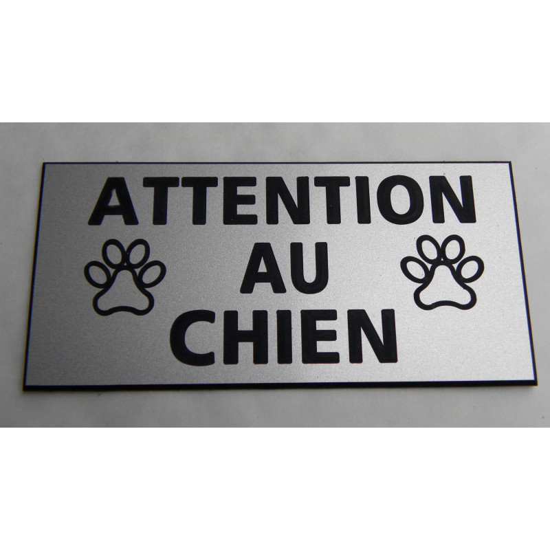 plaque adhésive "ATTENTION AU CHIEN" format 48 x 100 mm 15 couleurs
