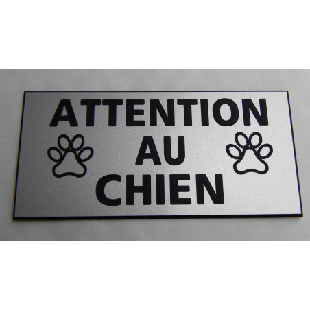 plaque adhésive "ATTENTION AU CHIEN" format 48 x 100 mm 15 couleurs