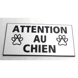 plaque adhésive "ATTENTION AU CHIEN" format 75x150 mm motifs pattes 15 couleurs 2