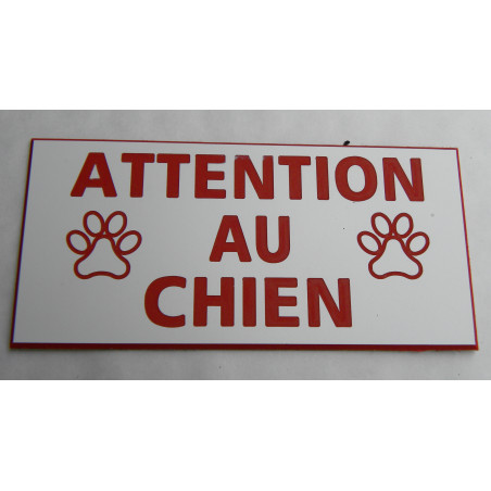 pancarte adhésive "ATTENTION AU CHIEN" format 98 x 200 mm 15 couleurs