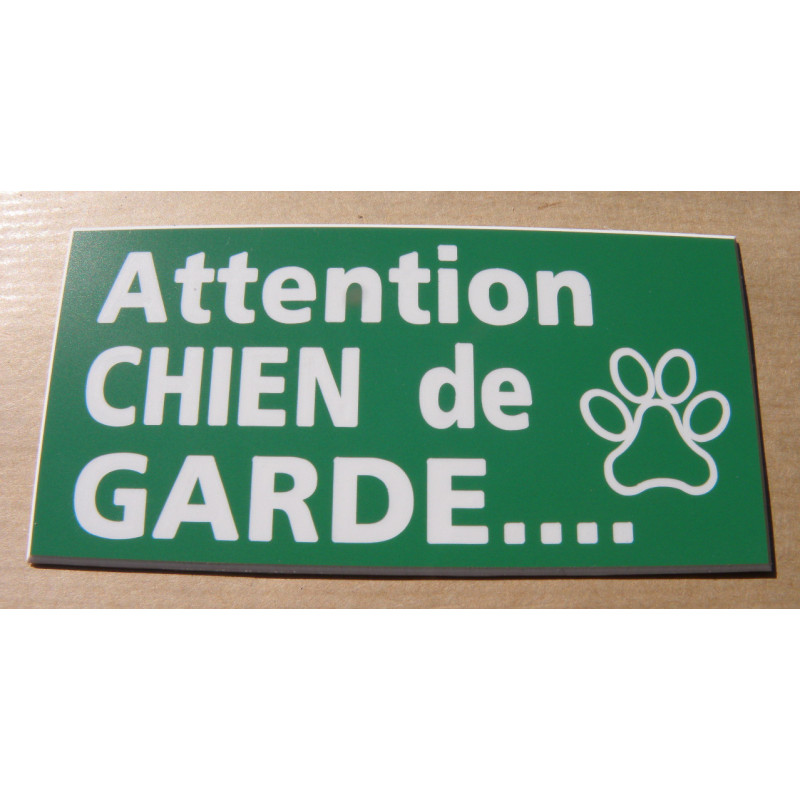 plaque adhésive "ATTENTION CHIEN DE GARDE" 15 couleurs format 48 x 100 mm