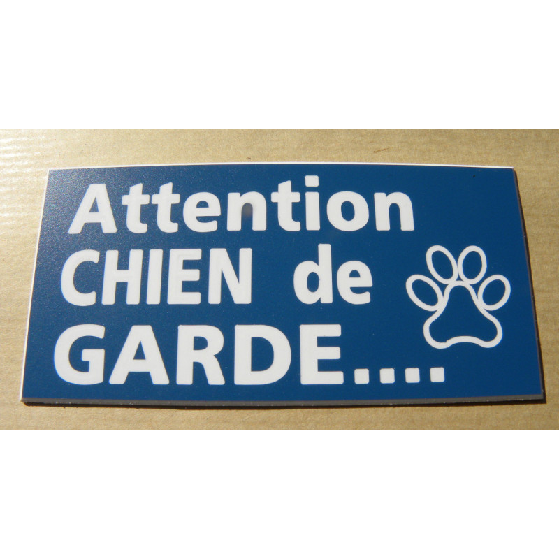 plaque autocollante "ATTENTION CHIEN DE GARDE" 15 couleurs format 75 x 150 mm