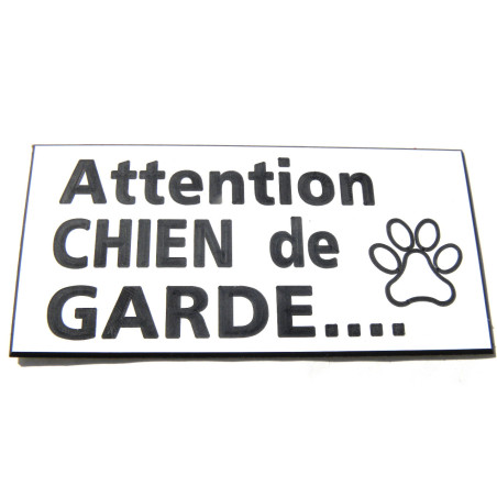 panneau adhésif "ATTENTION CHIEN DE GARDE" 15 couleurs format 98 x 200 mm