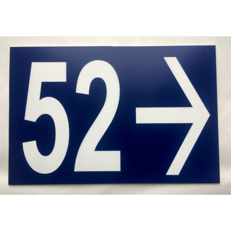 NUMERO DE RUE (3 chiffres) + FLECHE à droite bleu personnalisé