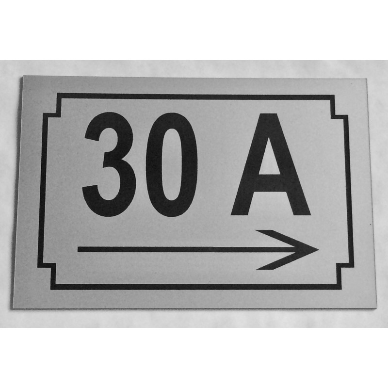 NUMERO ET NOM DE RUE argenté flèche à droite gravure gratuite