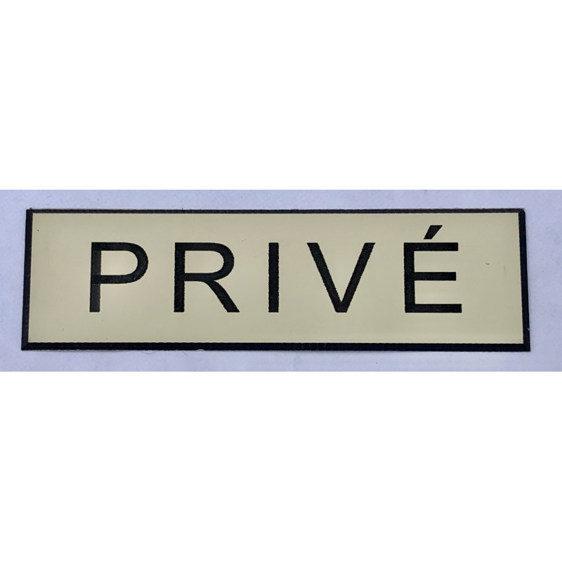 plaque adhésive "PRIVÉ" ivoire