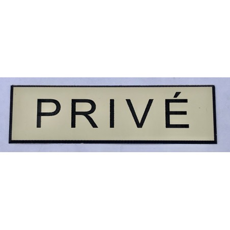 plaque adhésive "PRIVÉ" ivoire