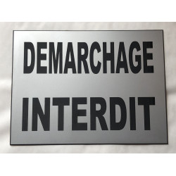 plaque adhésive "DEMARCHAGE INTERDIT" format 50 x 75 mm