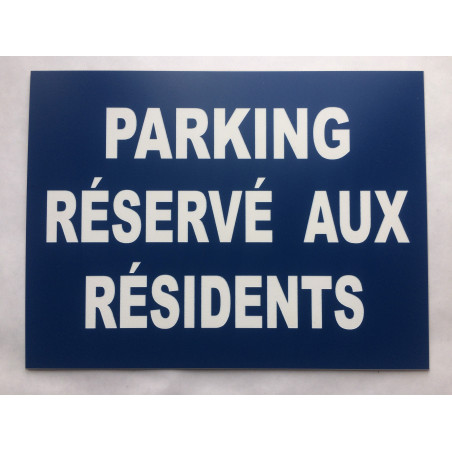 Plaque "PARKING RÉSERVÉ AUX RÉSIDENTS"  bleu marine