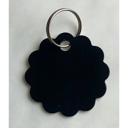 Médaille gravée fleur noire grand Chien gravure 2 faces Ft 32 mm