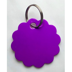 Médaille gravée fleur violette grand Chien gravure 2 faces Ft 32 mm