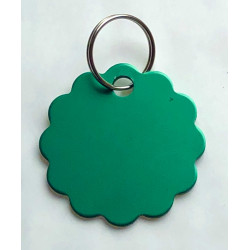 Médaille gravée fleur verte grand Chien gravure 2 faces Ft 32 mm