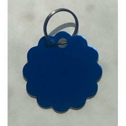 Médaille gravée fleur bleu grand Chien gravure 2 faces Ft 32 mm