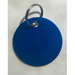 Médaille gravée bleu pour Chien personnalisable gravure 1 ou 2 faces Ft 32 mm