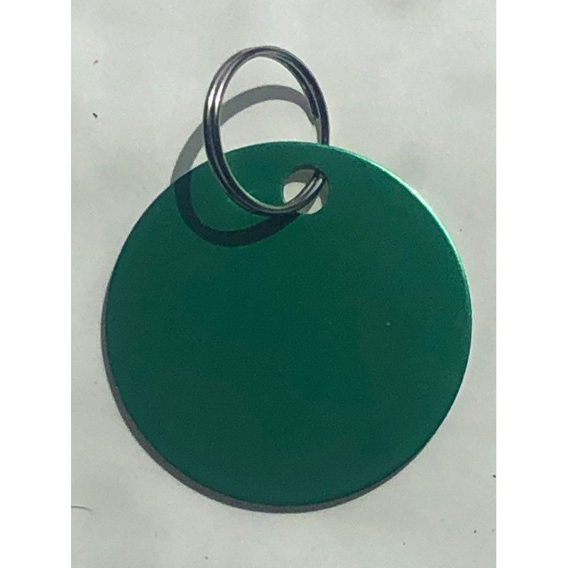 Médaille gravée verte pour Chien personnalisable gravure 1 ou 2 faces Ft 32 mm