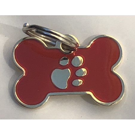 Médaille "os" laiton pour petit chien ou chiot gravure 2 faces