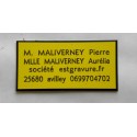 plaque de porte jaune format 75x150 mm personnalisée 4 lignes