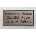 plaque de porte cuivre format 75x150 mm personnalisée 3 lignes
