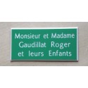 plaque de porte verte format 75x150 mm personnalisée 3 lignes