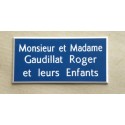 plaque de porte bleu format 75x150 mm personnalisée 3 lignes