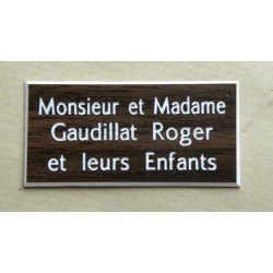 plaque de porte bois format 75x150 mm personnalisée 3 lignes