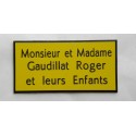 plaque de porte jaune format 75x150 mm personnalisée 3 lignes