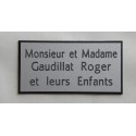 plaque de porte argentée format 75x150 mm personnalisée 3 lignes