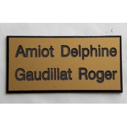 plaque de porte dorée format 75x150 mm personnalisée 2 lignes