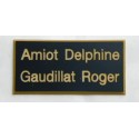 plaque de porte noir et or format 75x150 mm personnalisée 2 lignes