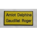 plaque de porte jaune format 75x150 mm personnalisée 2 lignes