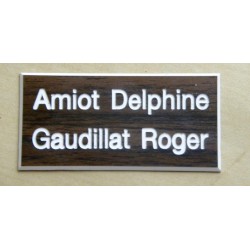 plaque de porte bois format 75x150 mm personnalisée 2 lignes