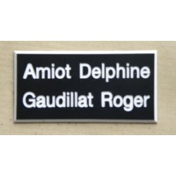 plaque de porte noire format 75x150 mm personnalisée 2 lignes