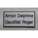 plaque de porte argentée format 75x150 mm personnalisée 2 lignes