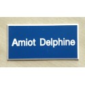 plaque de porte bleu format 75x150 mm personnalisée 1 ligne