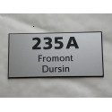 plaque de porte numéro et 2 lignes argentée format 75x150 mm personnalisée
