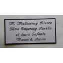 plaque de porte personnalisable argentée "calligraphie" format 75x150 mm 4 lignes.