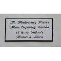plaque de porte personnalisable blanche "calligraphie" format 75x150 mm 4 lignes.