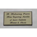 plaque de porte personnalisable ivoire "calligraphie" format 75x150 mm 4 lignes.