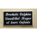 plaque de porte personnalisable noire "calligraphie" format 75x150 mm 3 lignes.