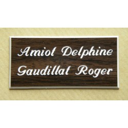 plaque de porte personnalisable bois "calligraphie" format 75x150 mm 2 lignes.