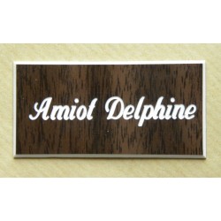 plaque de porte personnalisable bois "calligraphie" format 75x150 mm 1 ligne.