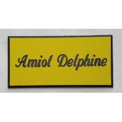 plaque de porte personnalisable jaune "calligraphie" format 75x150 mm 1 ligne.